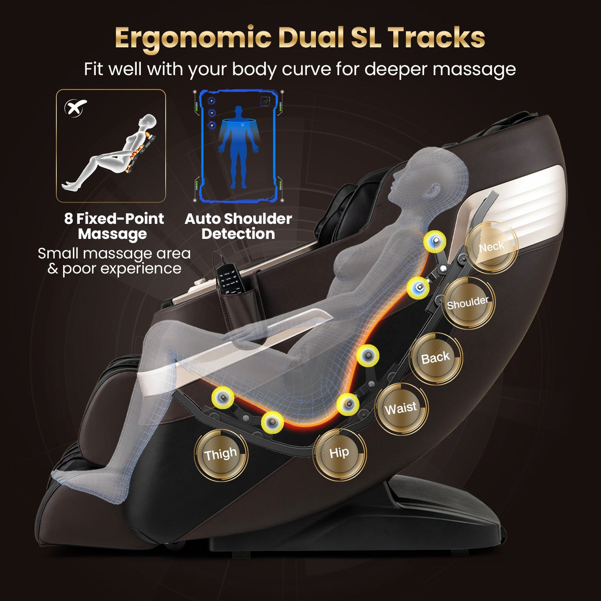 Relaxation 44 - Fully Body Massage Chair with Airbags and Waist Heater