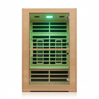 2 Person Far Infrared Sauna with Smart APP Control, 2000W Low EMF Wooden Infrared Sauna Room for Home, 8 Carbon Mica Heating Panels Wellness Sauna, Canadian Hemlock Indoor Spa for Home Relaxation